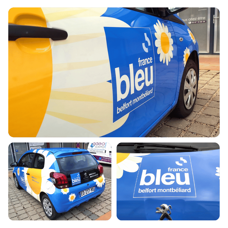 France bleu voiture covering